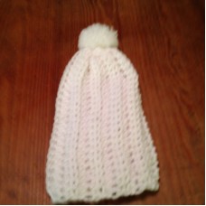 Chunky Slouchy Pom Pom Hat Hand crocheted teen and women  Blue  eb-26700914